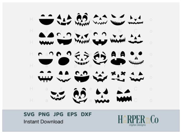 Download Halloween Pumpkin Face SVG, Template PNG - Png Collection