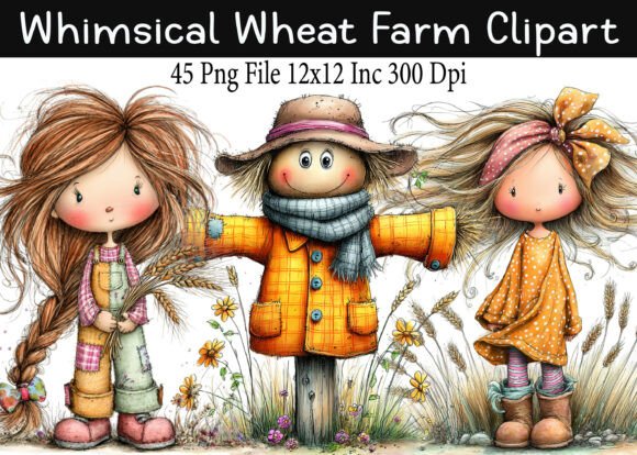 Download Whimsical Wheat Farm Clipart PNG - Png Collection