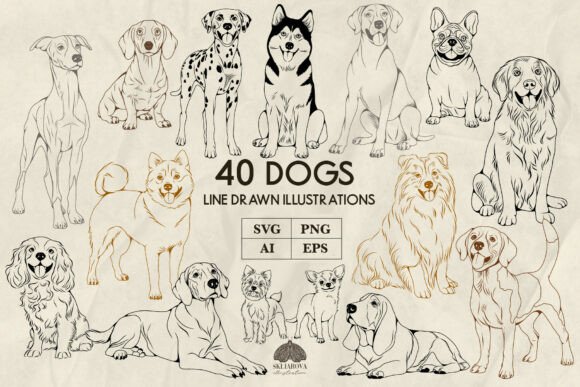 Download Dogs Line Art Svg Png - Dogs Collection