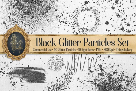 Download Black Glitter Particles Set PNG Image - Png Collection