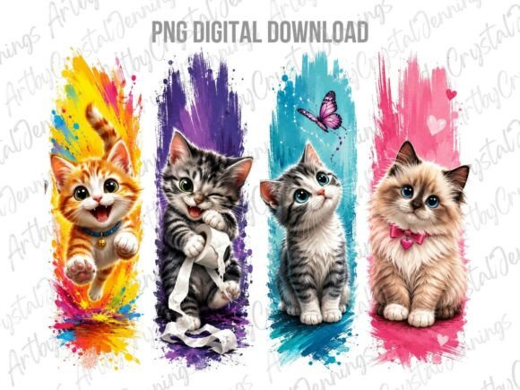 Download Cute Kitten Paint Brushstroke PNG - Png Collection