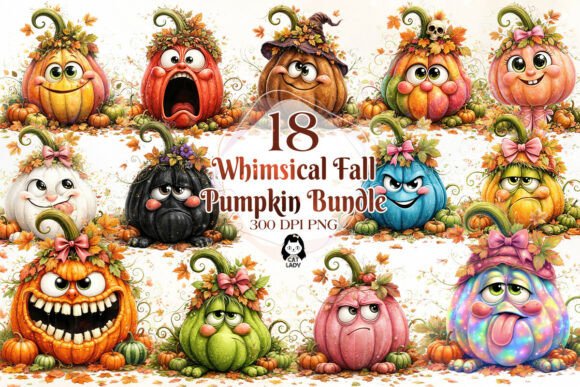 Download Whimsical Fall Pumpkin Clipart PNG - Png Collection