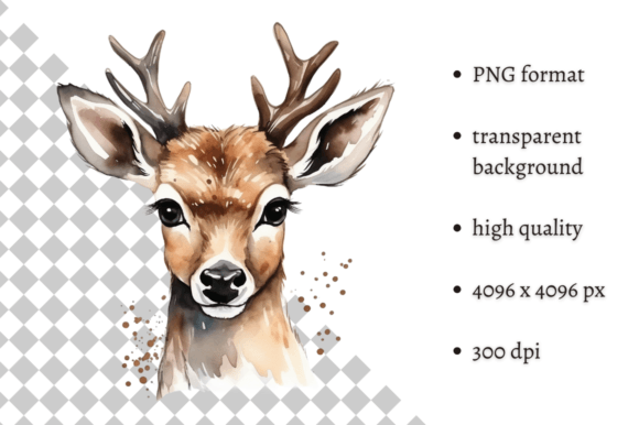 Download Watercolor Woodland Deer PNG Clipart - Png Collection