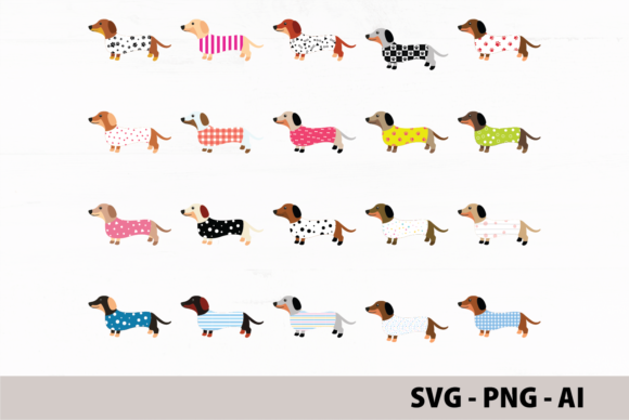 Download Dachshunds Clipart, Colorful Weiner Dogs - Dogs Collection