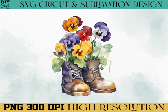 Download Beautiful Flowers Shoes PNG Watercolor - Png Collection