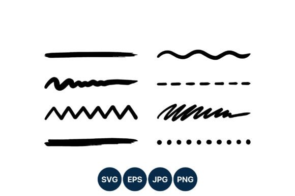 Download Black Brush Stroke Line Vector Set - Line vector Collection