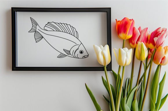 Download Fish One Line Vector Sketch Drawing - Premium Bundle