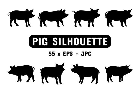 Download Pig Silhouette Set Collection Bundle - Silhouette Collection