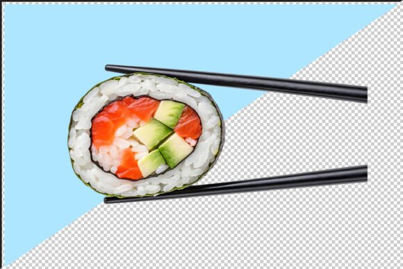 Download Sushi Roll with Salmon and Avocado PNG - Png Collection