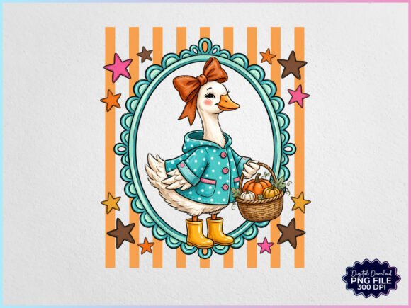 Download Preppy Stripe Fall Goose Autumn PNG - Png Collection
