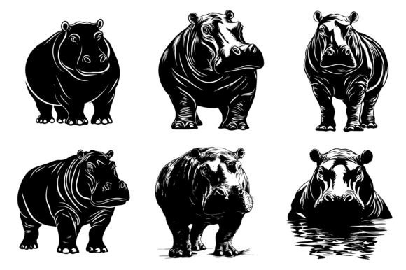 Download Hippo Vector Silhouette - Silhouette Collection