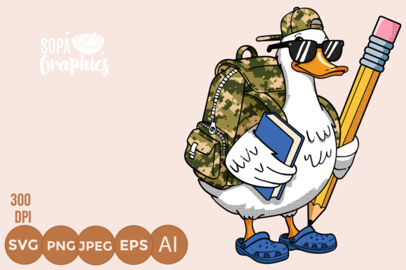 Download Back to School Stylish Cartoon Duck - Back to school Collection
